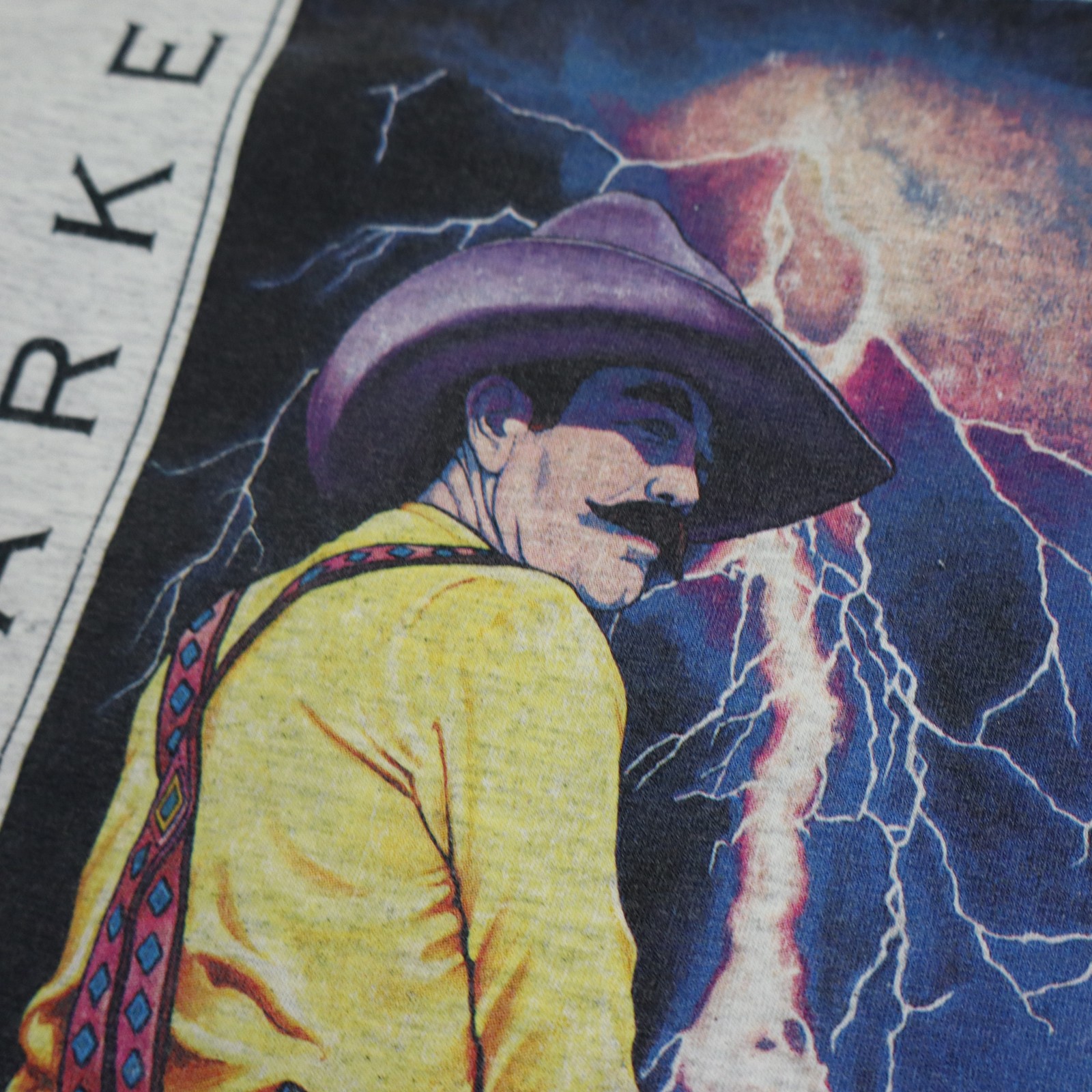 Vintage 90s David Parker Into The Storm T Shirt Mens XL/L Western Art Ringer Tee gallery