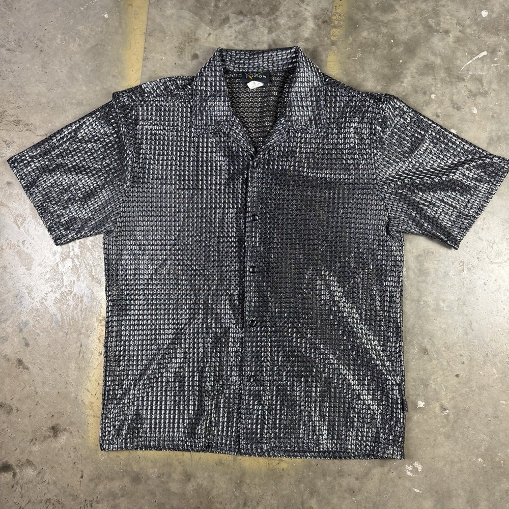 Vintage 1990s Pop Icon Sheer/Mesh Button Shirt XL Raver Alternative Skater Punk