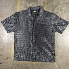 Vintage 1990s Pop Icon Sheer/Mesh Button Shirt XL Raver Alternative Skater Punk