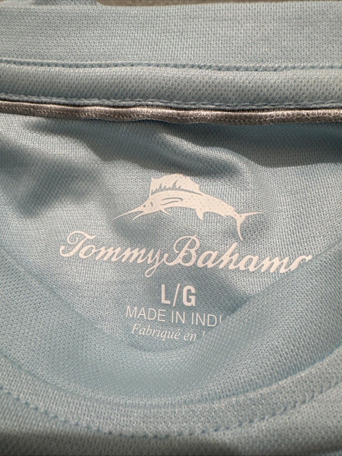 Tommy Bahama SZ L Mens SS Tshirt Opal Blue Gr Performance Poly Cotton NWT $64.50 gallery