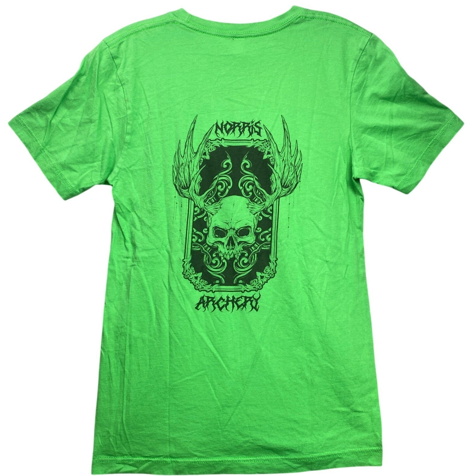 Norris Archery Shirt Mens Small Graphic Skull AOP Deer Hunting Grunge Streetwear