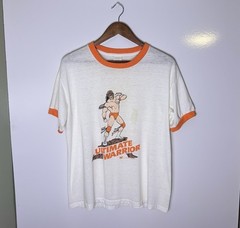 Vtg 80s 1987 WWF Ultimate Warrior Wrestling Ringer T-Shirt Size XL