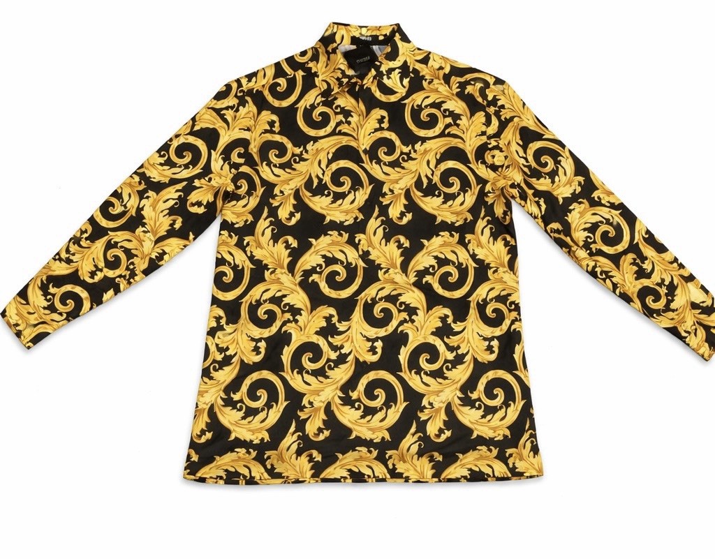 Versace Informal Shirt Twill Poly Baroque Black And Gold 54IT XXL US$1750Retail. gallery