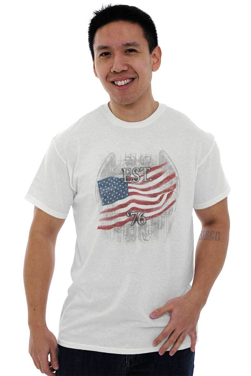 American Flag USA Patriotic United States Adult Short Sleeve Crew T Shirt gallery
