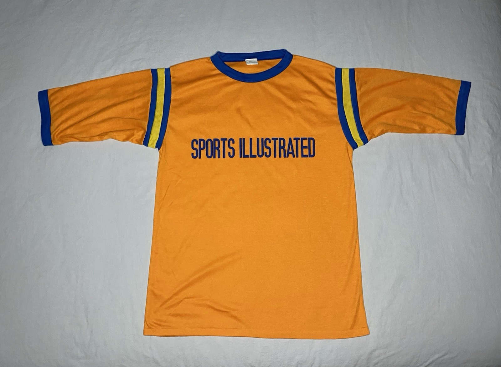 1970’s Sports illustrated Raglan Ringer Tee XL Orange Blue Vintage Retro gallery