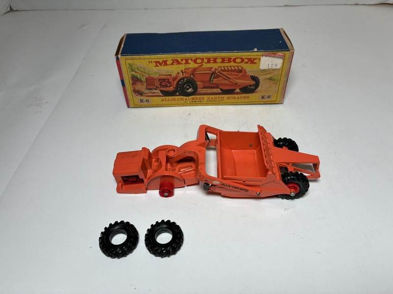 Lesney Matchbox King Size K-6 Allis-chalmers Earth Scraper With Box