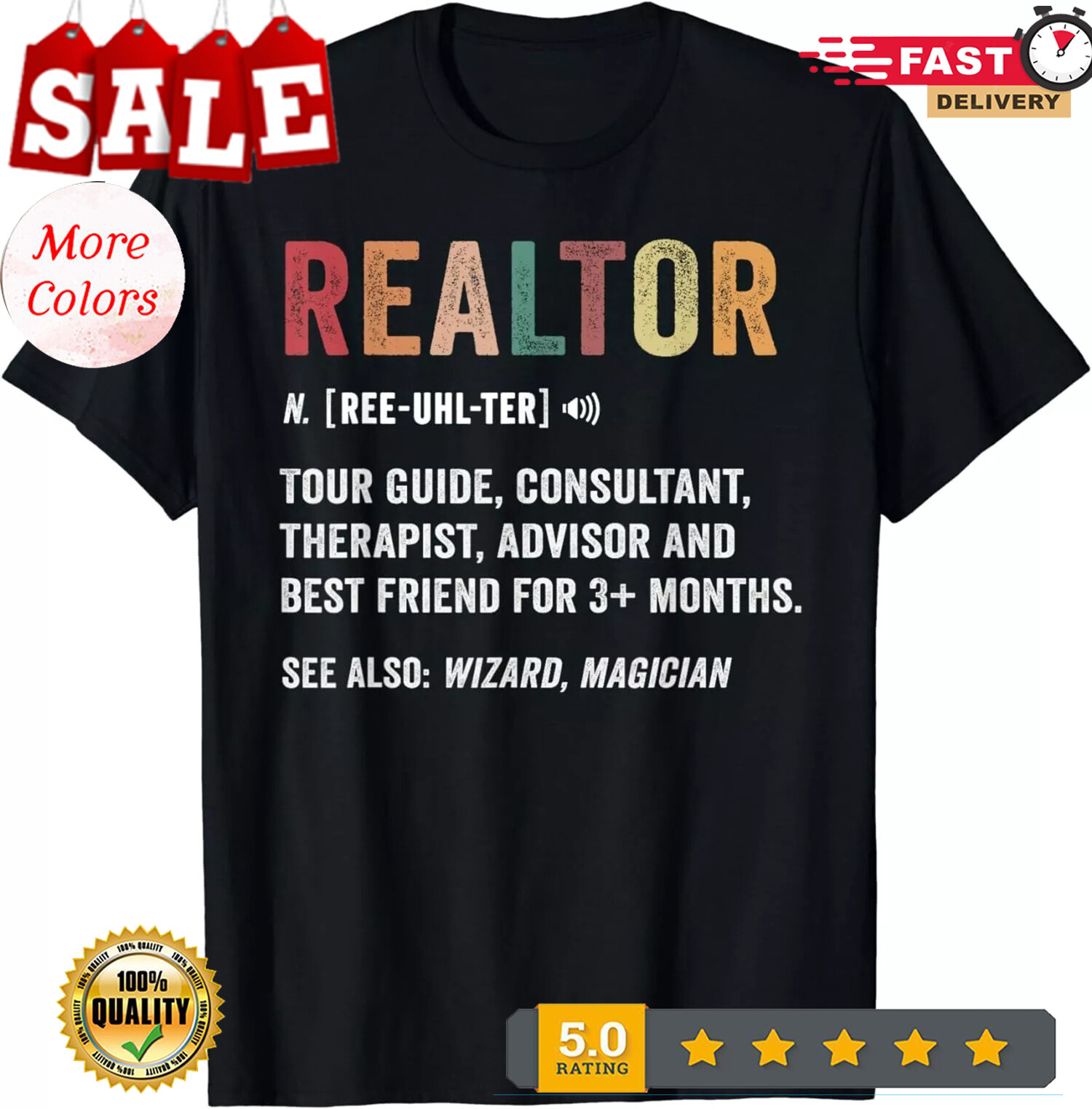 Funny Realtor Definition Tee Realtor Life Real Estate Agent Gift Unisex Casua T-