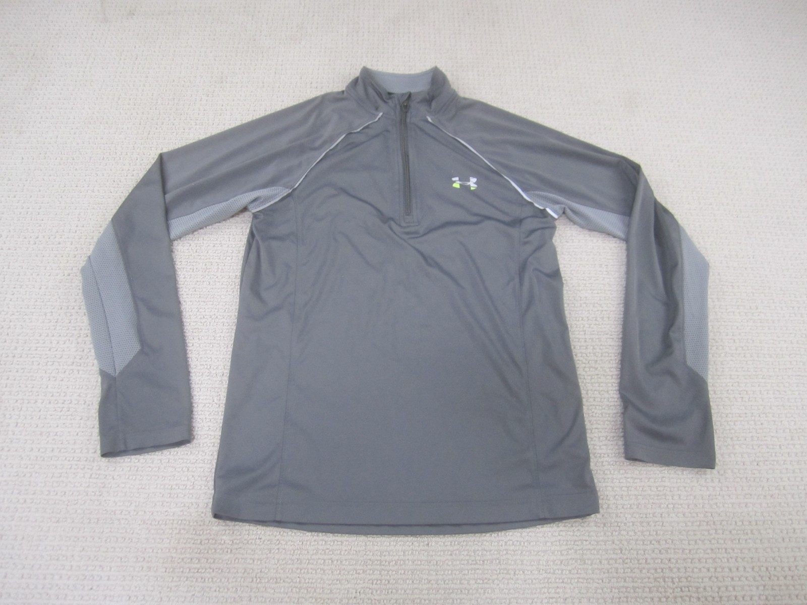 Under Armour Shirt Mens Small Gray Run Running 1/4 Zip Pullover Long Sleeve gallery