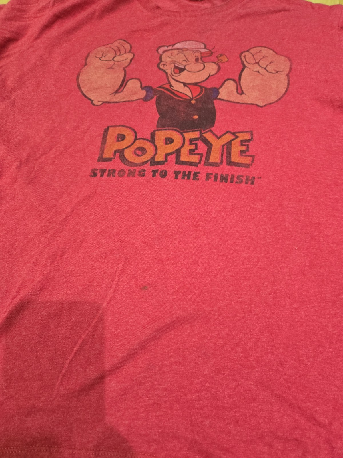Vtg T Popeye The Sailor Man T-Shirt Soft Spun 90s Strong to the Finish Size L gallery