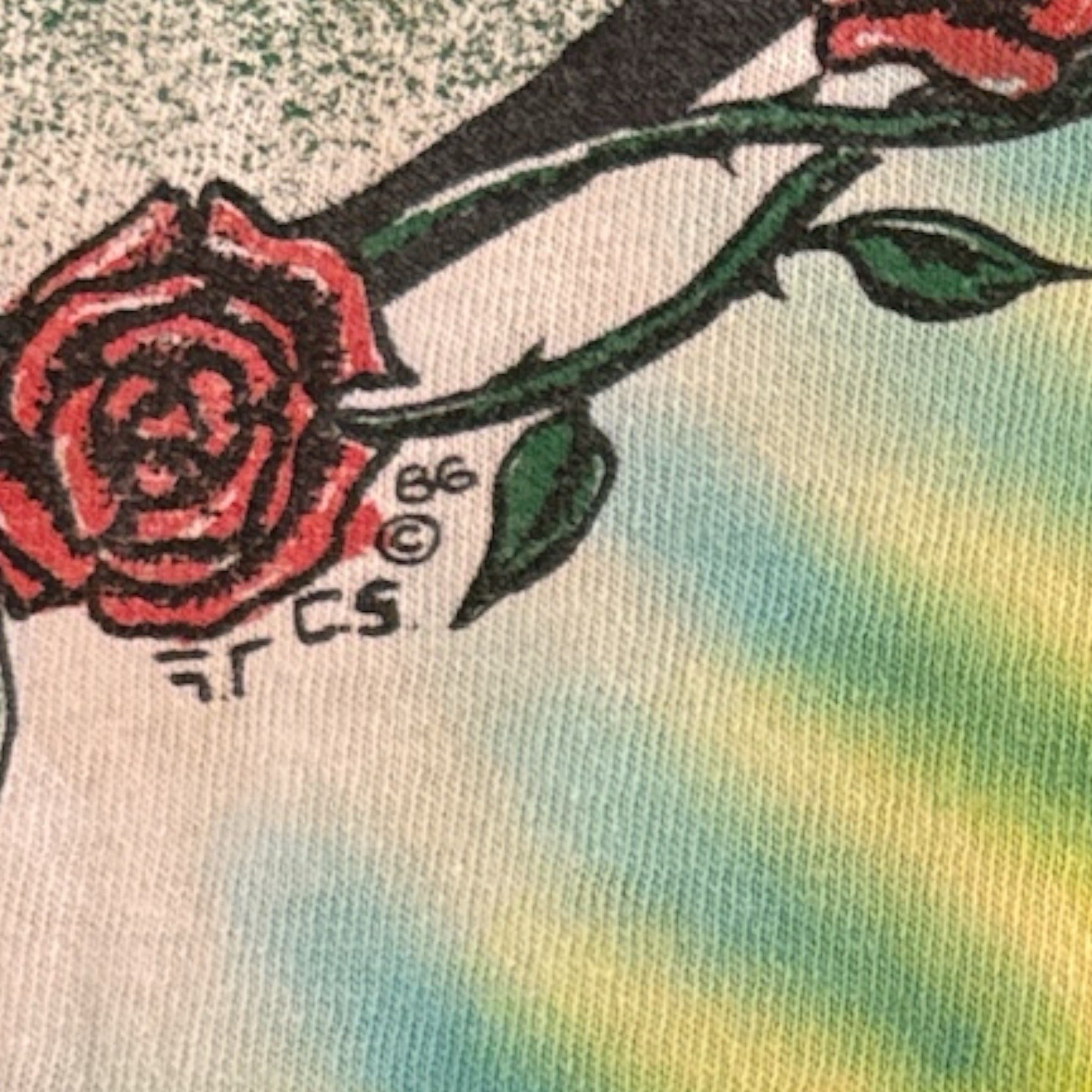 Vintage Alice In Wonderland 1986 Tie Dye T-shirt Single Stitch Peace Sz Large gallery