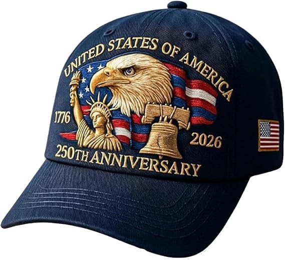 250 Anniversary USA Hat â€“ United States 250th Anniversary Adjustable Cyan gallery
