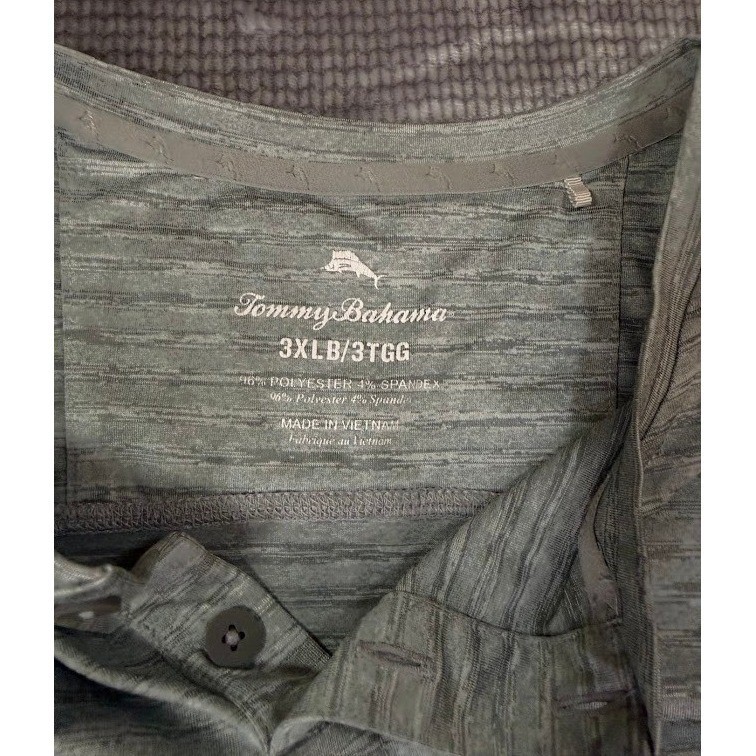 Tommy Bahama IslandZone Shirts Mens 3XLB Lot 2 Blue Crew Grey Polo Henley UPF 30 gallery