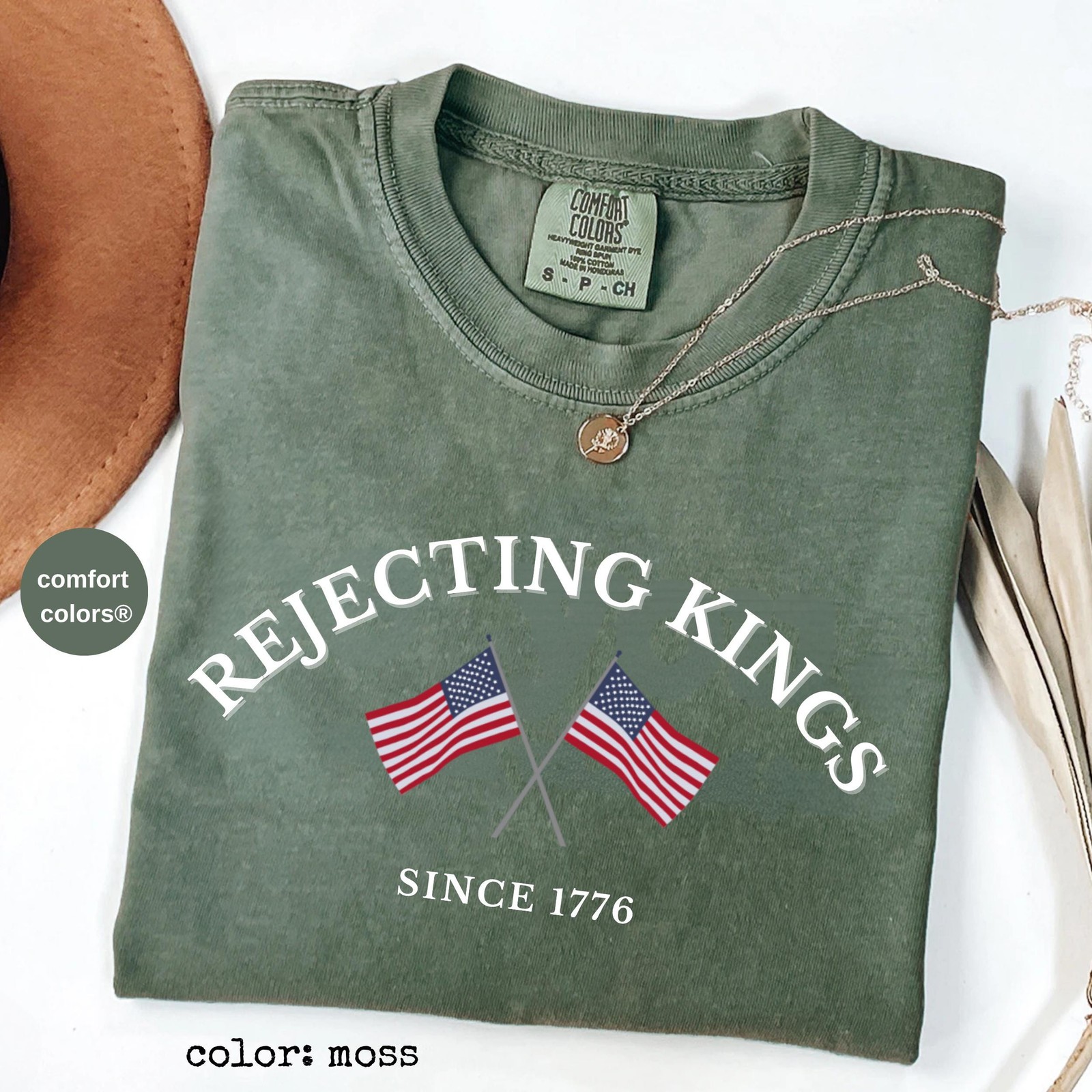 Rejecting Kings Since 1776 Shirt Patriotic Comfort Colors Graphic Tee gallery