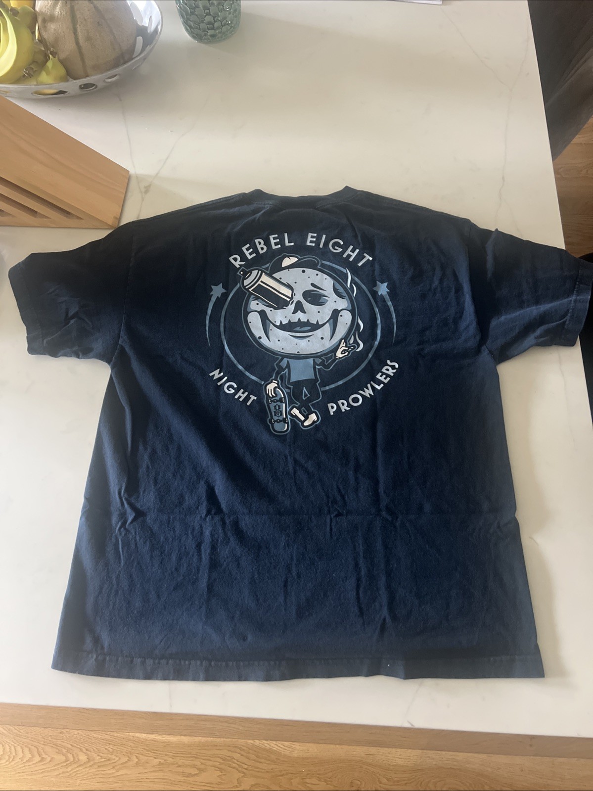 Rebel Eight T-Shirt Mens XL "Night Prowlers" Navy Skull Skate Streetwear Graphic gallery