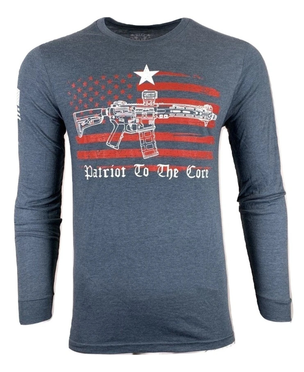 Howitzer Style Men's T-Shirt PATRIOT TO THE CORE Gray Military Grunt S M L XL 2X gallery