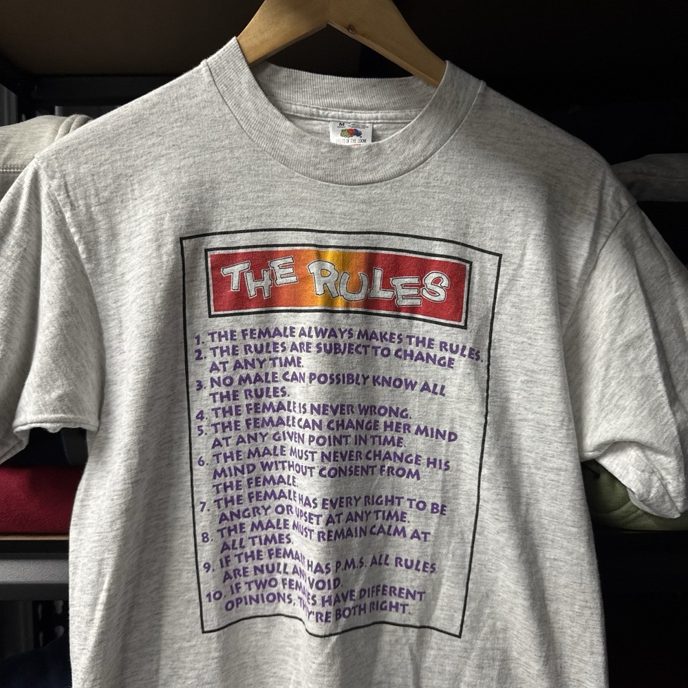 Vintage 90s The Rules performative male graphic tee skater See Measurements