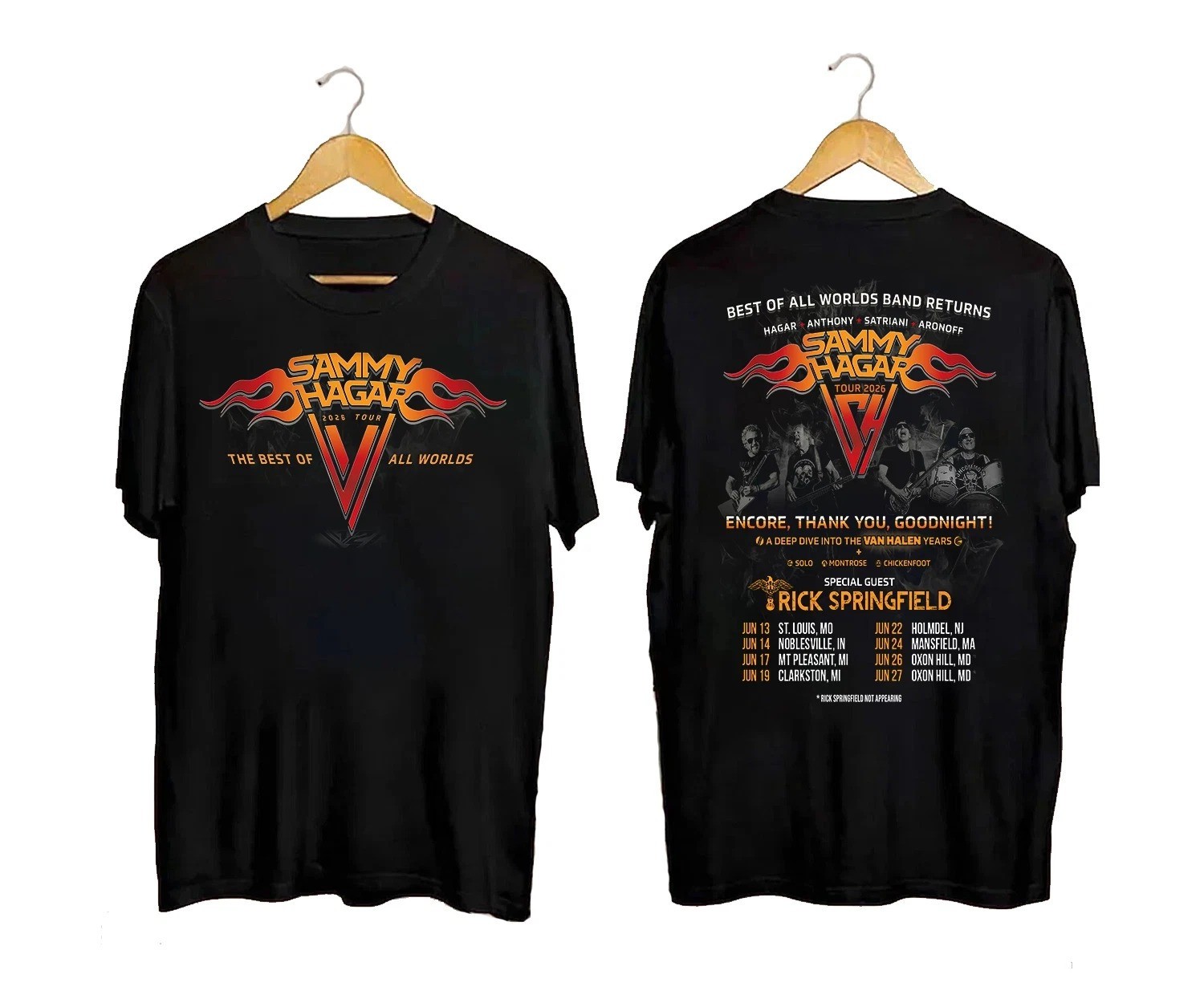 Sammy Hagar Best Of All Worlds Tour 2026 Concert Shirt gallery