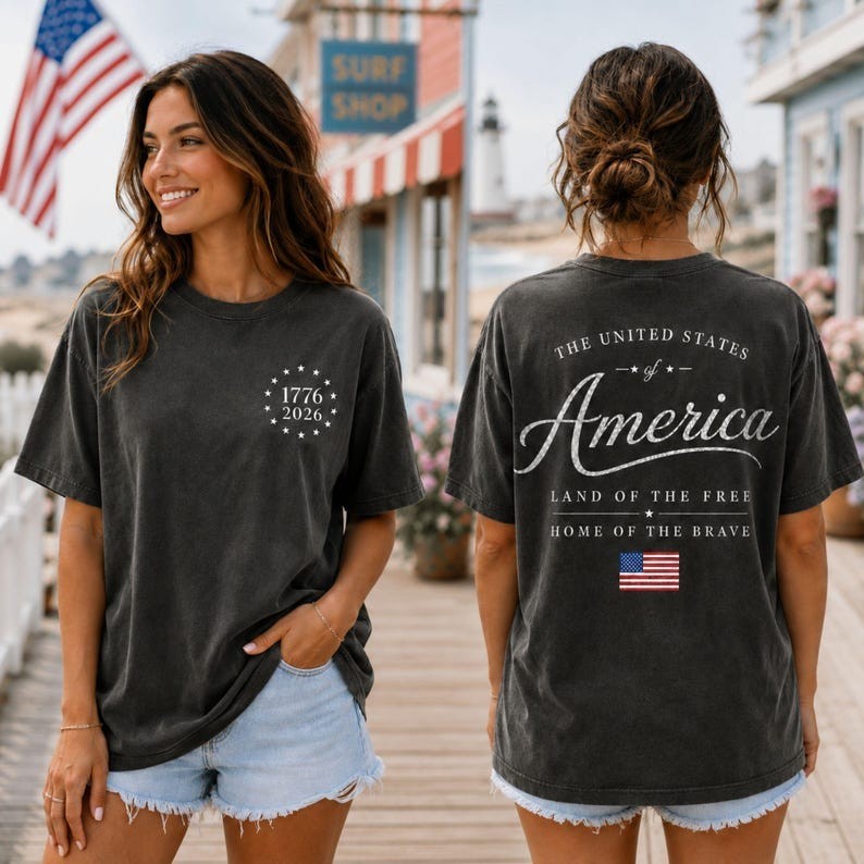 Comfort Colors 1776 Patriotic Graphic Tee, 250th Anniversary Tee, America Front gallery