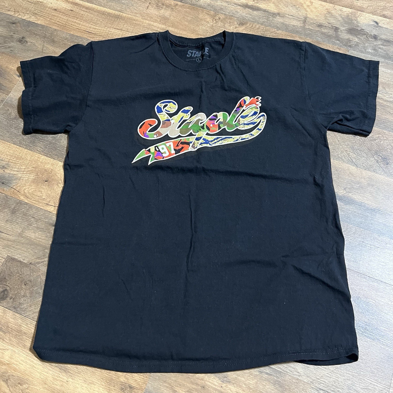 Jeff Staple Pigeon Spell Out Black Men's Tee T-Shirt Size L Large gallery
