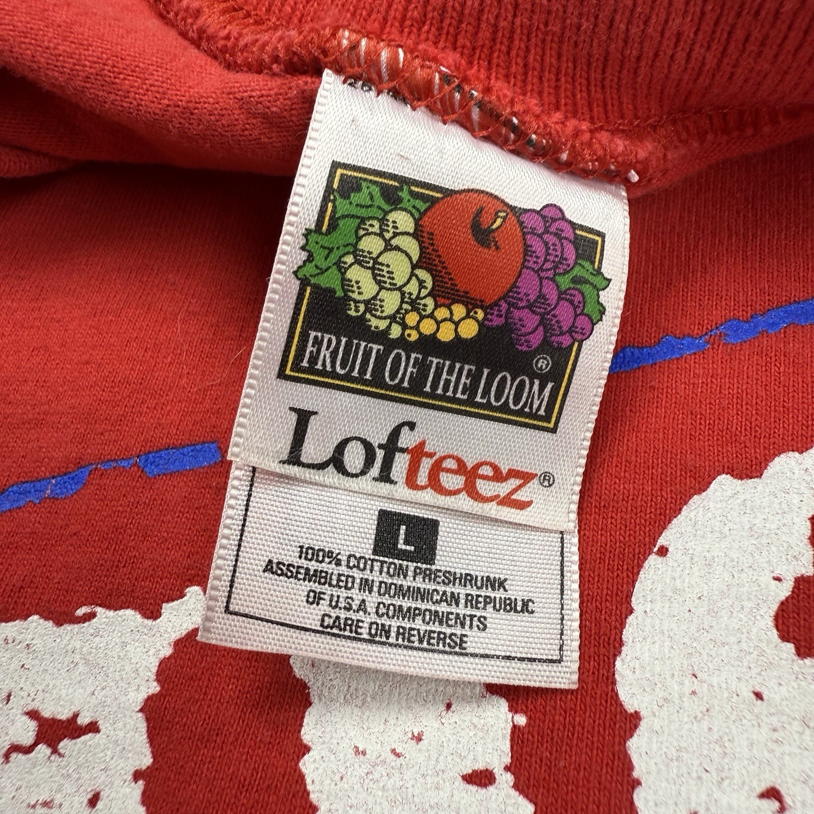 Vtg Fruit of the Loom Mens Comic Relief 8 Movie Promo Logo T-Shirt L Red Funny gallery
