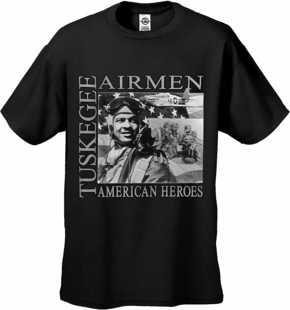 Tuskegee Airmen American WWII Heroes Men's T-Shirt Black Size S, M, L, XL, XXL gallery