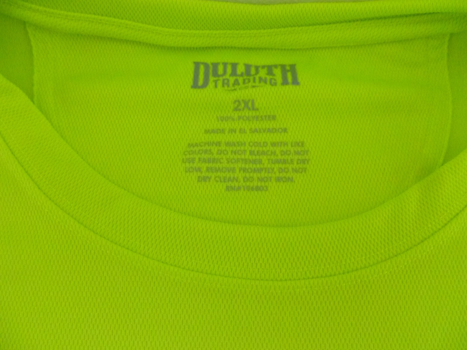 NEW Men's Duluth Trading Co Hi Vis Tee Shirt- Safety Green, 2XL gallery