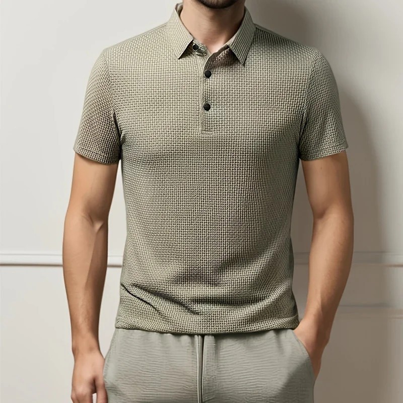 New Summer Mesh Ice Silk Short-sleeved T-shirt Men's Ice Silk Short Sleeve Shirt gallery