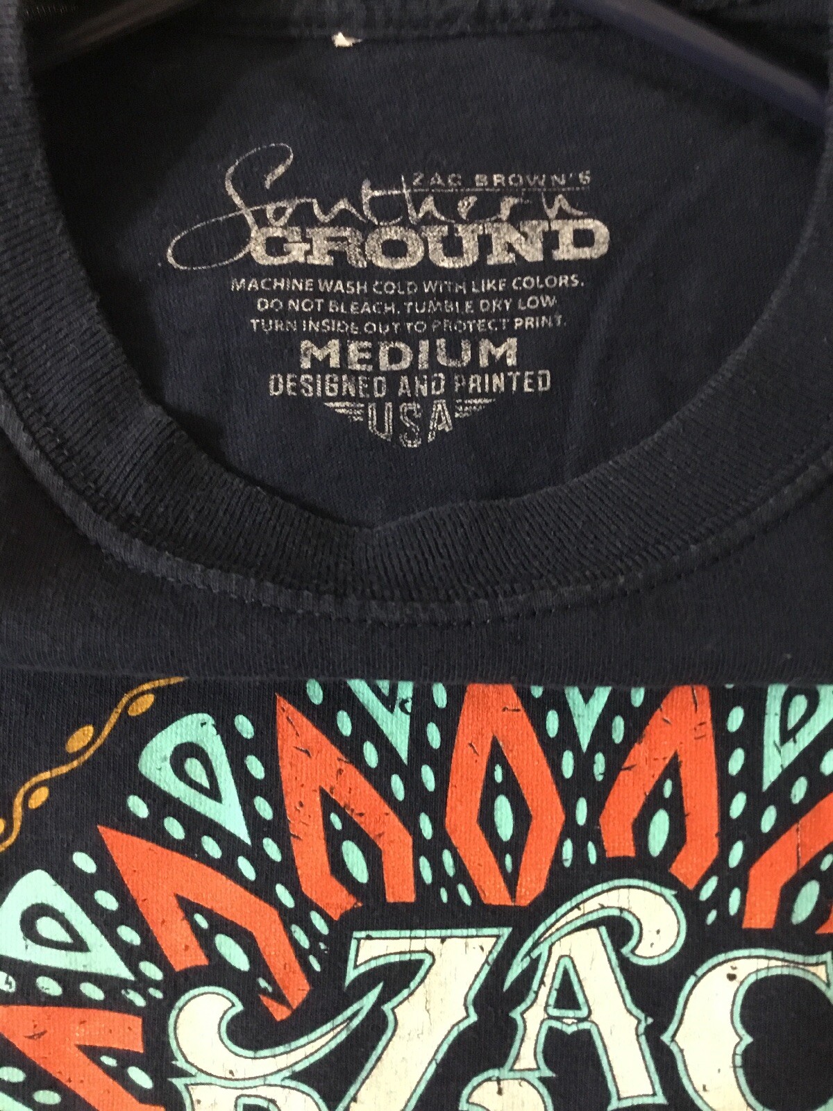 Men’s Zac Brown Band T Shirt Jekyll and Hyde Tour Music 2015 Blue L/S Med Unisex gallery