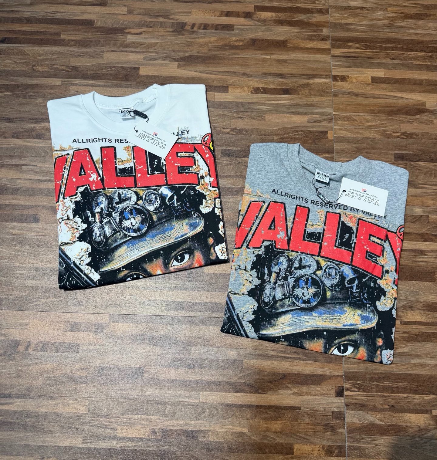 White /Gray S-M-L-XL Valley Tee Shirt Short Sleeve gallery