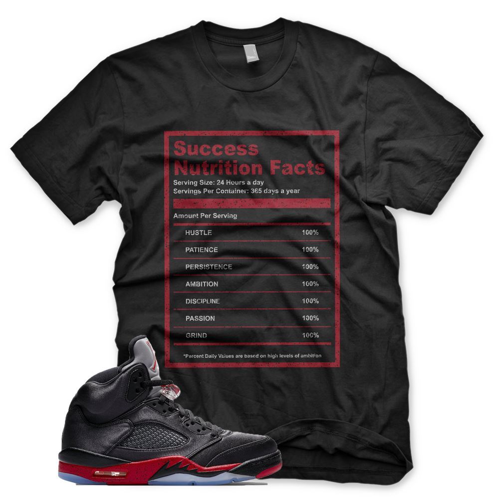 New Black SUCCESS FACTS T Shirt for J1 Retro 5 Satin Bred gallery