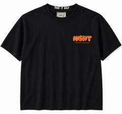M/SF/T Misfit Mad Minds Take It Easy Mens T-Shirt Sz L Black Orange Graphic Tee