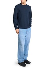 THEORY Men’s Delroy in Studio T Textured Long Sleeve T-Shirt,Baltic (Navy)Size L