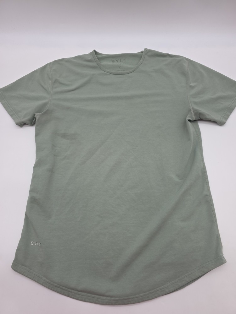 BYLT Premium Basics Drop-Cut T-Shirt Mens M Sage Green Short Sleeve Crew.#47112