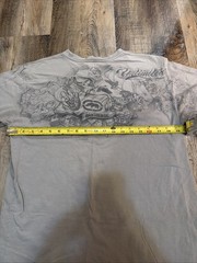Y2K Ecko Unltd Print Design Art T-Shirtt Grey Black Adult Large
