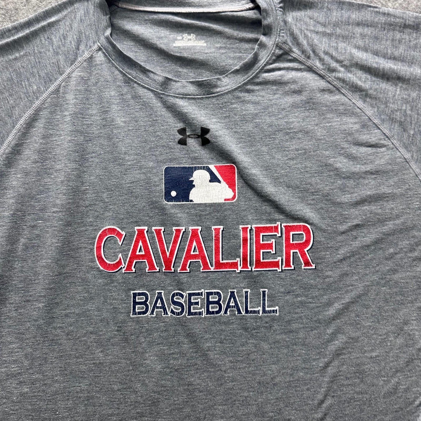 Under Armour Shirt Mens L Gray Cavalier Baseball Graphic Moisture Wicking gallery