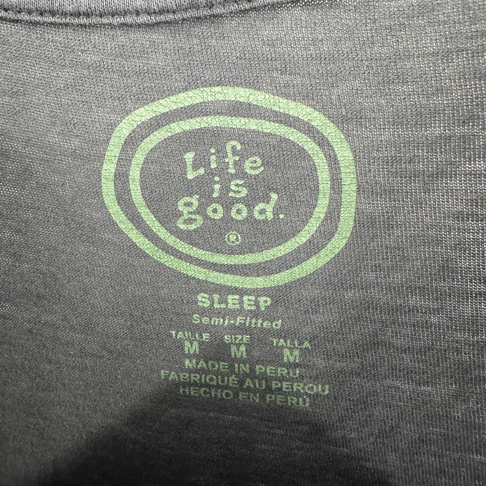 Life Is Good shirt Mens Medium Gray Eat Sleep Play Semi Fitted Lounge Top gallery
