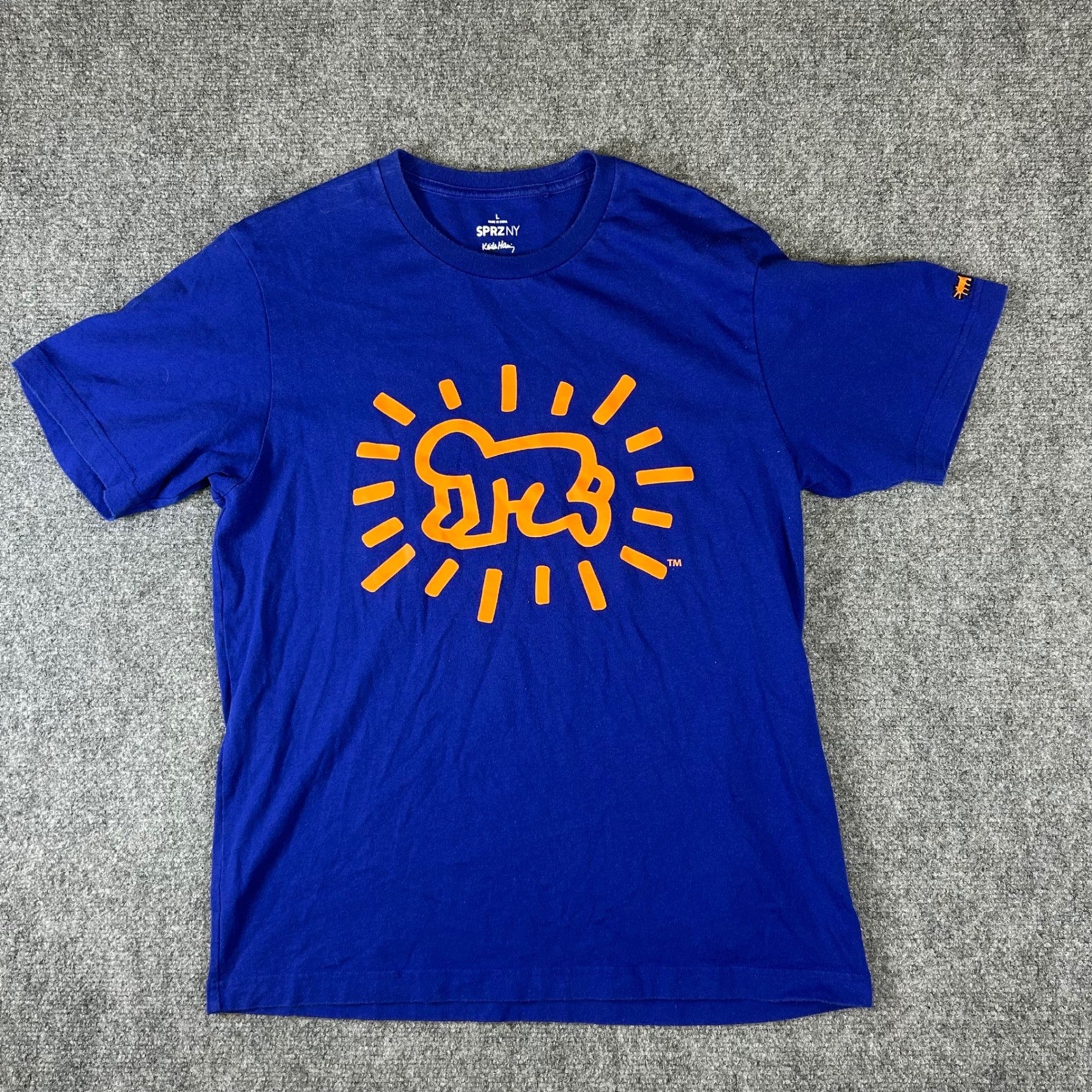 Uniqlo SPRZ NY Keith Haring MoMA Radiant Baby Blue Orange Graphic T-Shirt L gallery