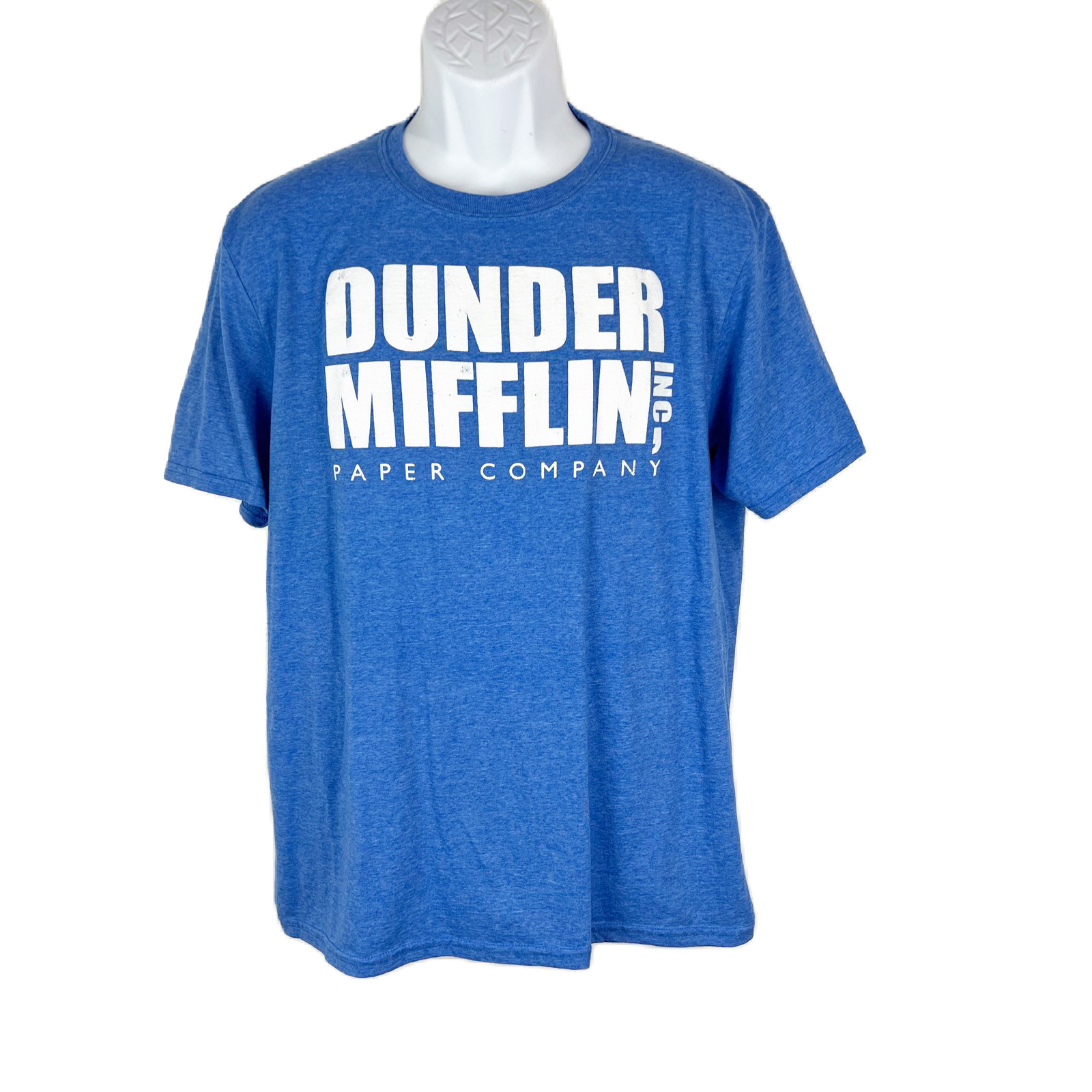 Dunder Mifflin Shirt Men Large Blue The Office Short Sleeve Solid Tee TV Show gallery