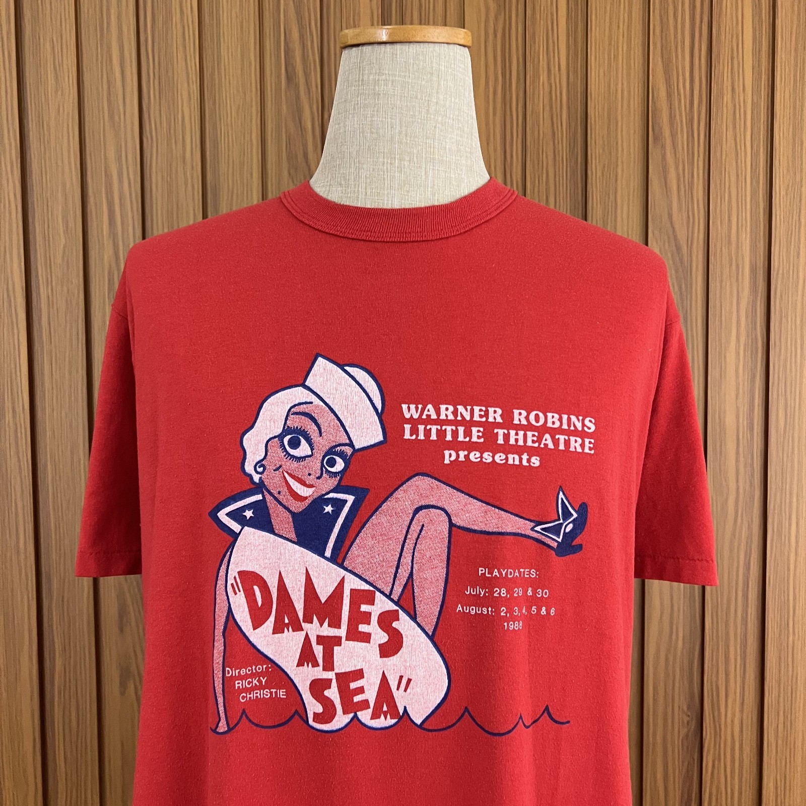 Vintage 1988 Dames at Sea Little Theatre Promo Tee Made in USA Size L gallery