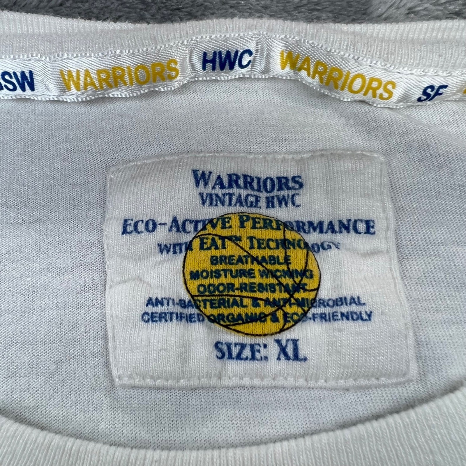 SAN FRANCISCO WARRIORS Vintage HWC T-Shirt Mens XL White 1962 Bamboo gallery