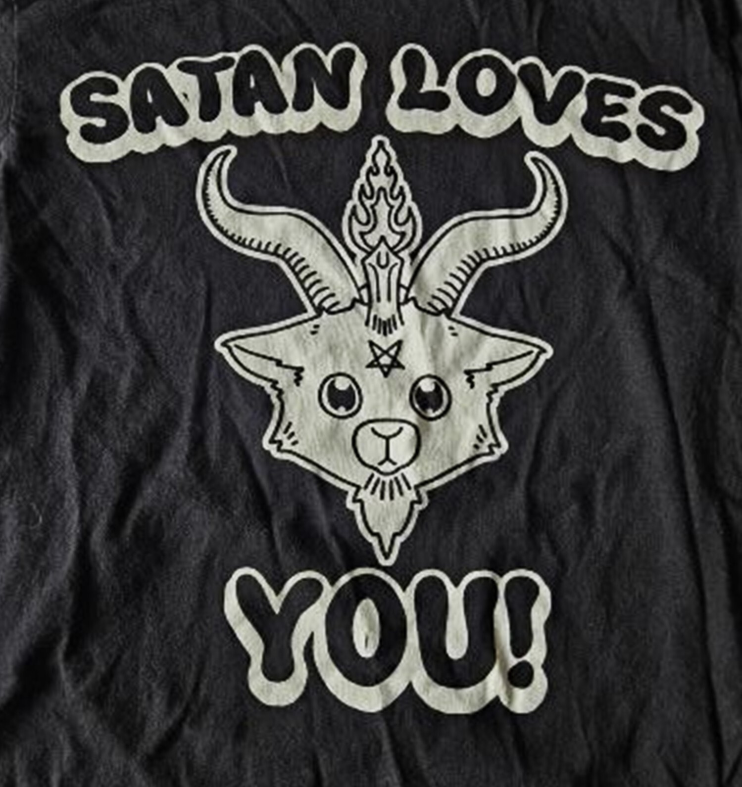 Black Craft Cult Satan Loves You T-Shirt, Black Size Small gallery