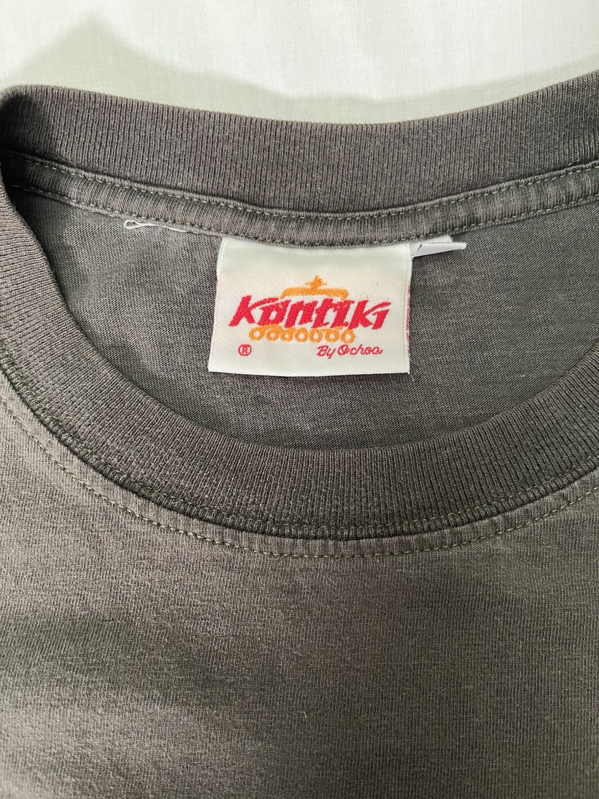VTG Hand Painted Tee From Peru Comfy Cotton In SZ XXL. Gray Kontiki Pre-Owned 8 gallery