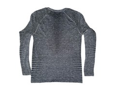 ODLO Base Layer Top Performance Light Fitted Long Sleeve Striped Gray Men’s sz L