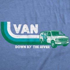 Mens Funny T Shirts Van Down By The River Sarcastic Retro Chris Farley Tee For