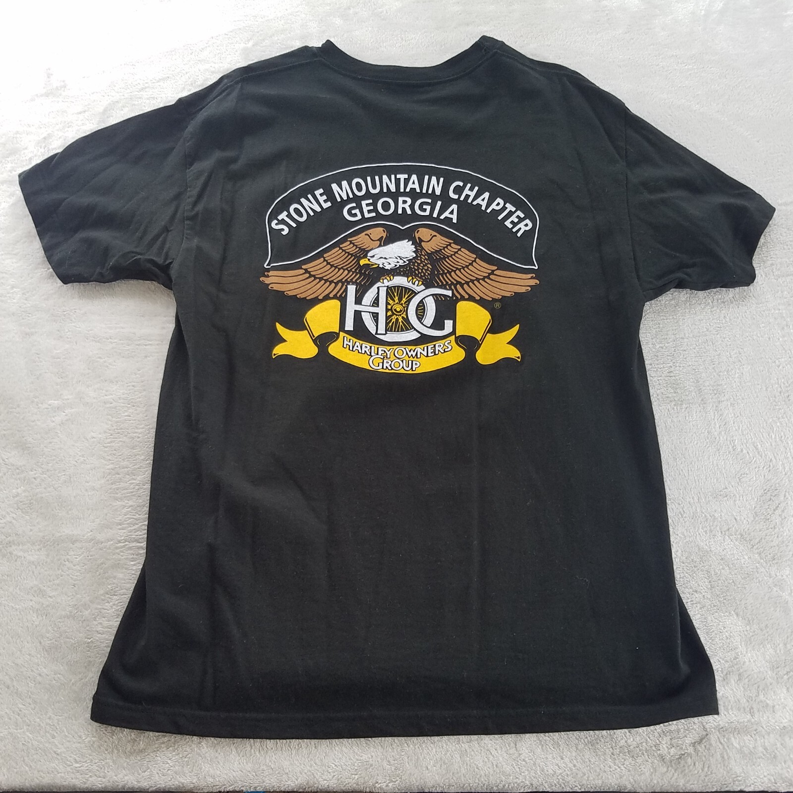 Mens Harley Davidson Graphic T Shirt Black Stone Mt HOG Eagle-See Measurements