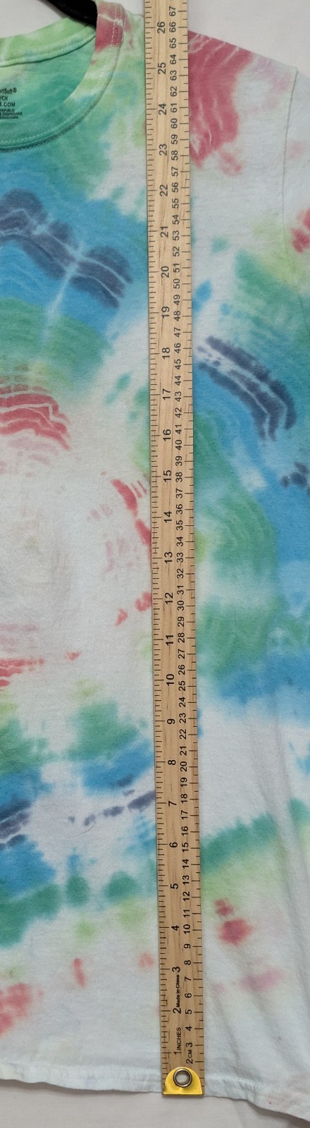 Handmade Tie Dye Bullseye Geode Pattern Rainbow Small Shirt 16" W X 26" L Flower gallery