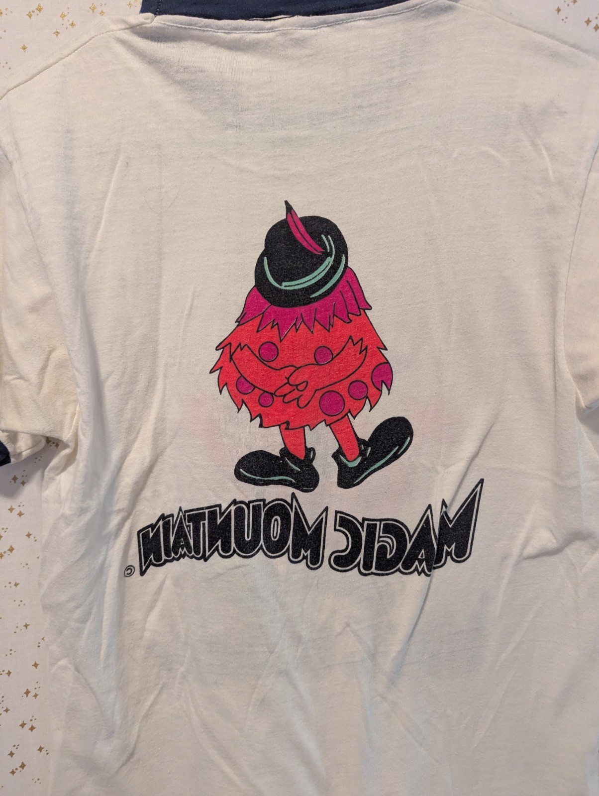 VTG 70s Magic Mountain Original Trolls Ringer T-Shirt Sz S Single Stitch gallery