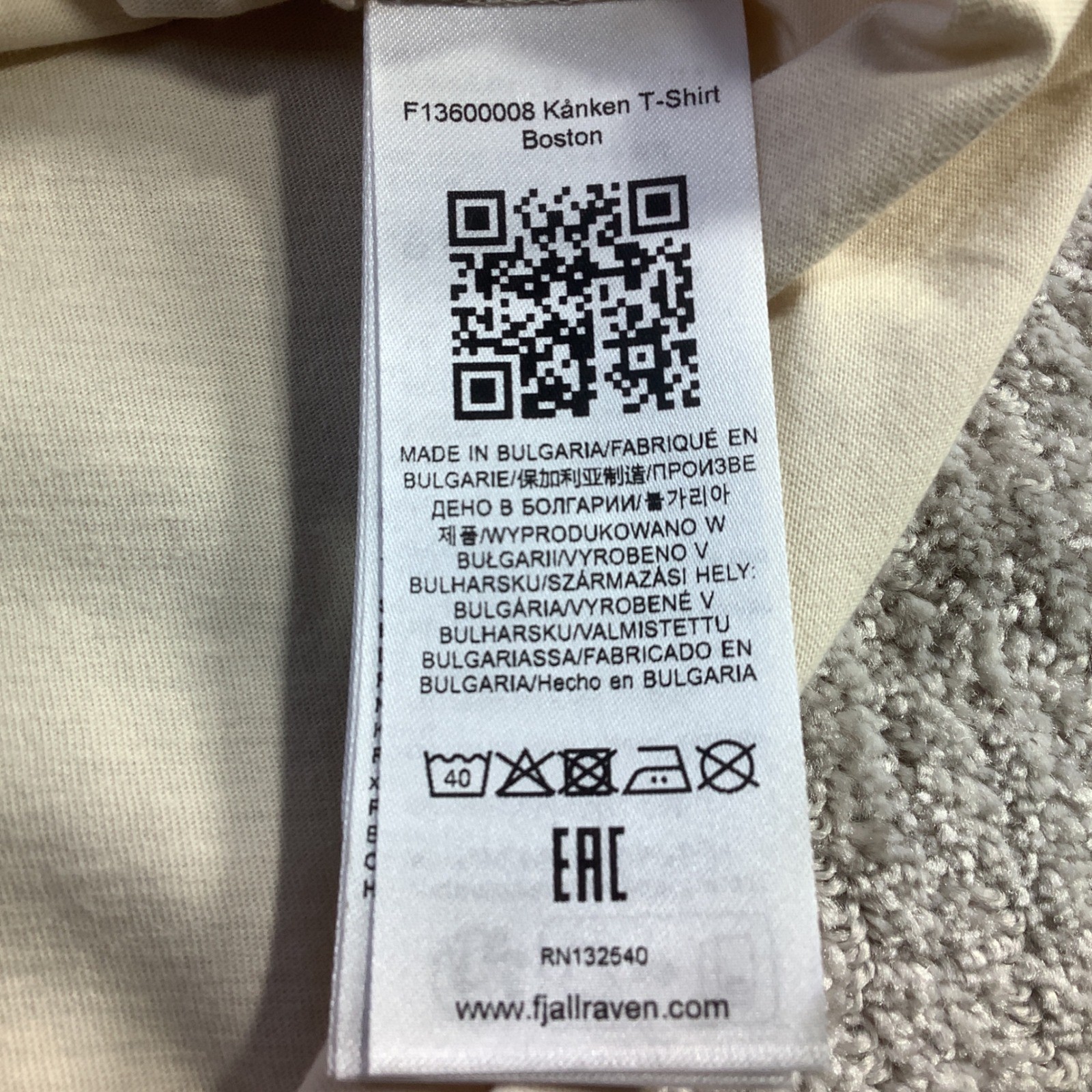 Fjallraven Kanken T-Shirt Boston Chalk White Organic Cotton Unisex XXL NWT gallery