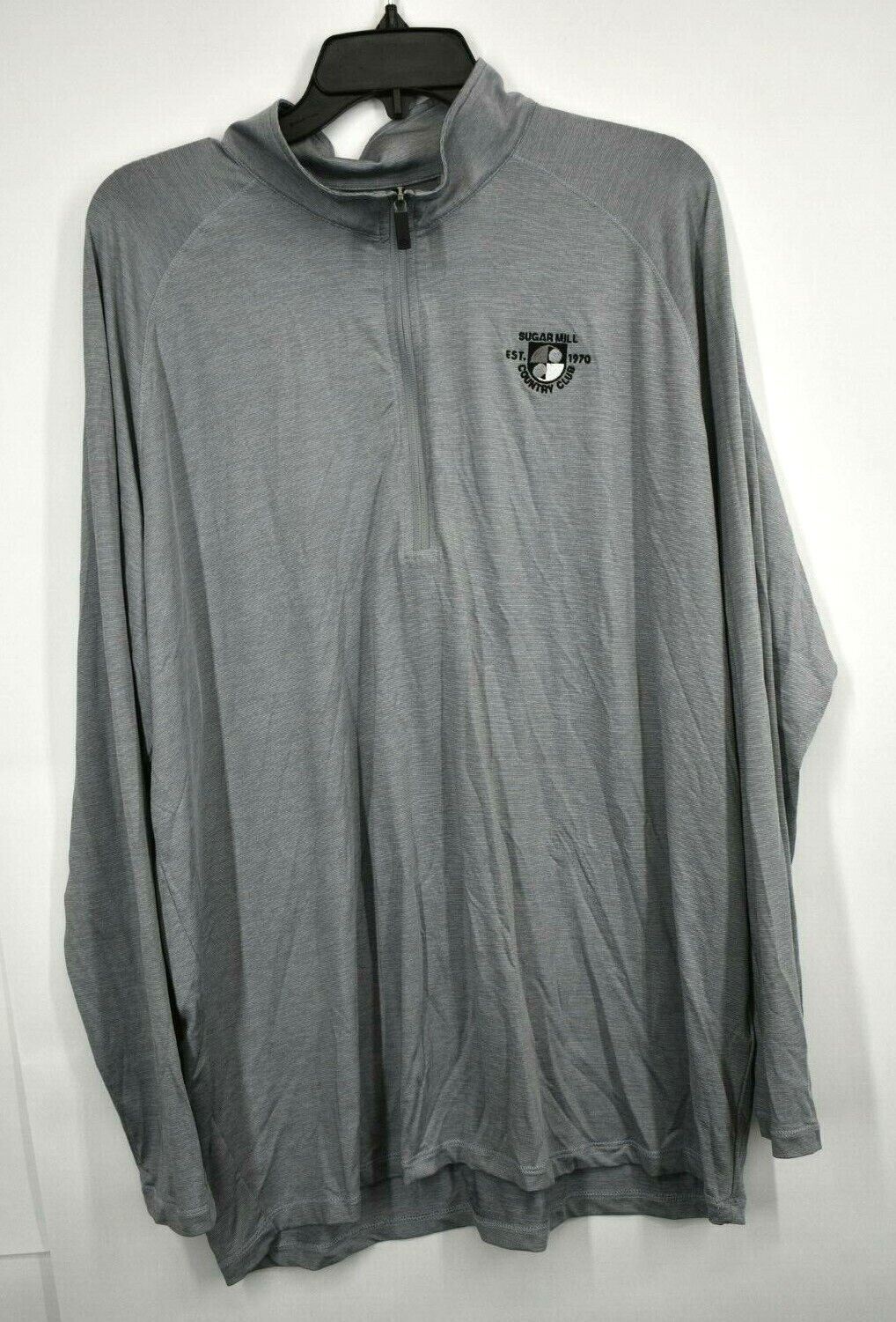 Ahead USA Mens Gray Stand-Up Collar 1/4 Zip Long Sleeve Stretch T Shirt XL gallery