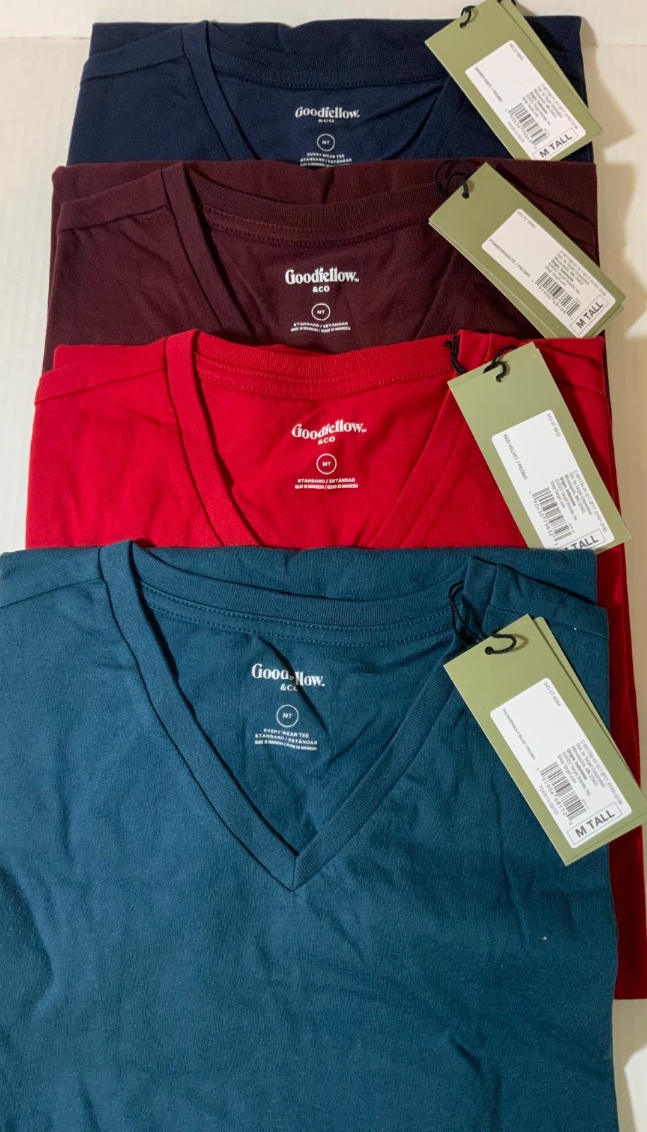 Men's V-Neck T-shirt MEDIUM TALL short sleeve Standard Cotton/Poly color choice gallery